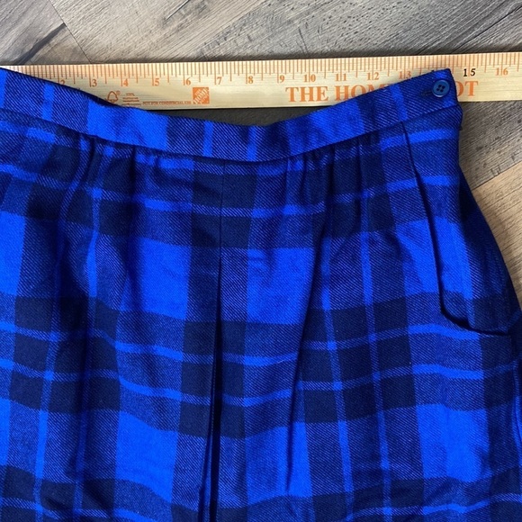 Vintage Laird-Portch of Scotland Women’s Blue Tartan Plaid Wool Skirt Size 28” - Picture 6 of 16